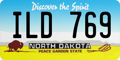ND license plate ILD769