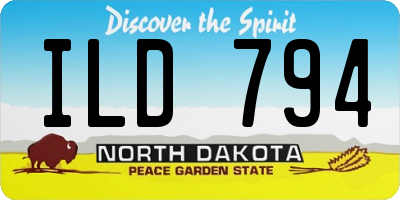 ND license plate ILD794