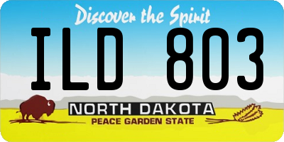 ND license plate ILD803