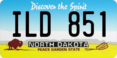 ND license plate ILD851