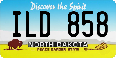 ND license plate ILD858
