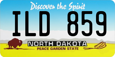 ND license plate ILD859