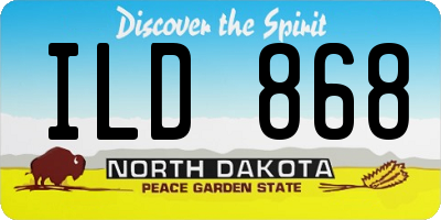 ND license plate ILD868