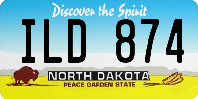 ND license plate ILD874