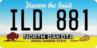 ND license plate ILD881
