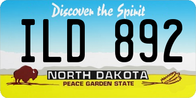 ND license plate ILD892