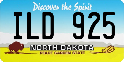 ND license plate ILD925