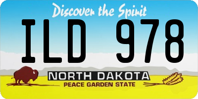 ND license plate ILD978