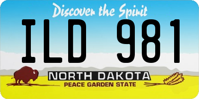 ND license plate ILD981