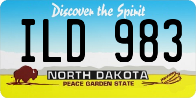 ND license plate ILD983