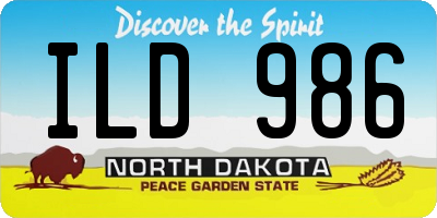 ND license plate ILD986