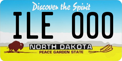 ND license plate ILE000