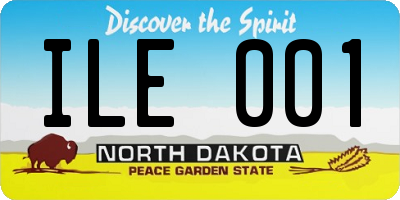 ND license plate ILE001