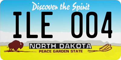 ND license plate ILE004