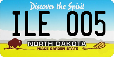 ND license plate ILE005
