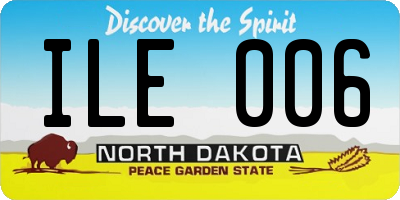 ND license plate ILE006