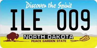 ND license plate ILE009