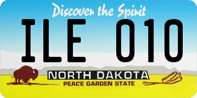 ND license plate ILE010