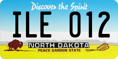 ND license plate ILE012