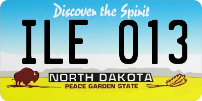 ND license plate ILE013