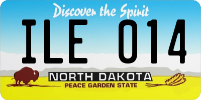 ND license plate ILE014