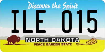 ND license plate ILE015