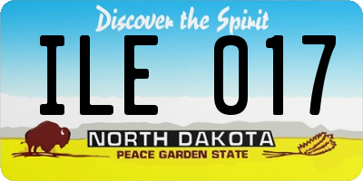 ND license plate ILE017