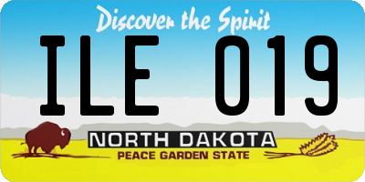 ND license plate ILE019