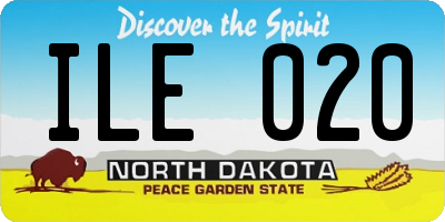 ND license plate ILE020