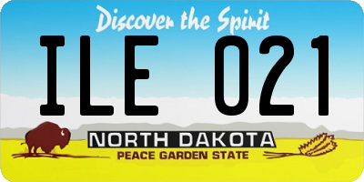 ND license plate ILE021