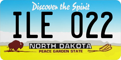 ND license plate ILE022