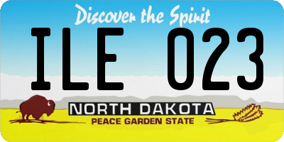 ND license plate ILE023