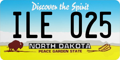 ND license plate ILE025