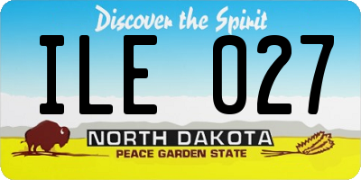 ND license plate ILE027