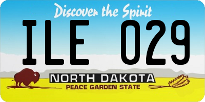 ND license plate ILE029