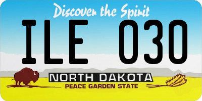 ND license plate ILE030