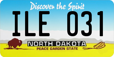 ND license plate ILE031