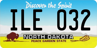 ND license plate ILE032