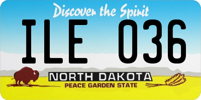 ND license plate ILE036
