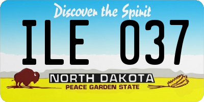 ND license plate ILE037