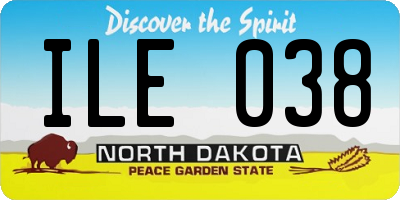 ND license plate ILE038