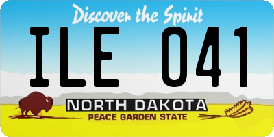 ND license plate ILE041