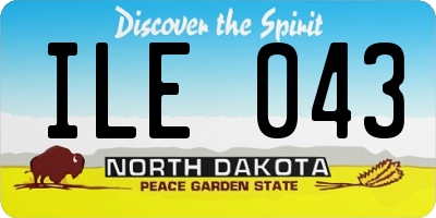 ND license plate ILE043