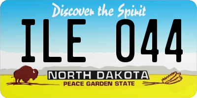 ND license plate ILE044