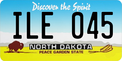 ND license plate ILE045