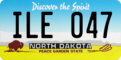 ND license plate ILE047