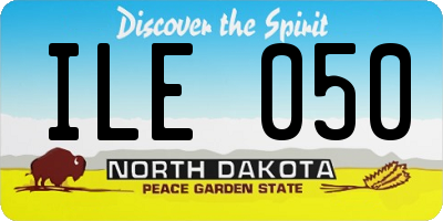 ND license plate ILE050