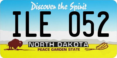 ND license plate ILE052