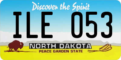 ND license plate ILE053