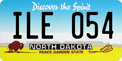 ND license plate ILE054